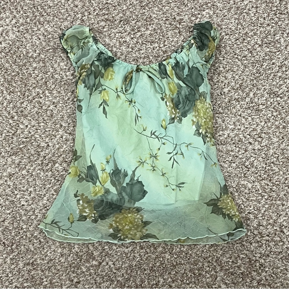 Vintage Y2K 2000s 90s sheer Venus floral tank top blouse
